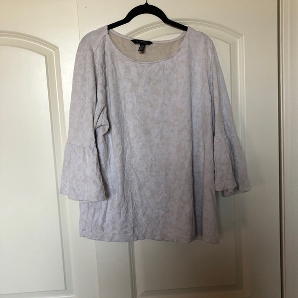 Ellen Tracy Tops - Ellen Tracy White Bell-Sleeved Blouse Size XL